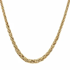 Collier maille palmier en chute or jaune
