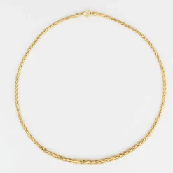 Collier maille palmier en chute or jaune