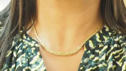 Collier maille palmier en or jaune
