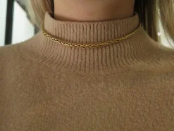 collier maille palmier en or jaune 18k 39 cm 13.8 gr en