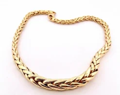 Collier maille palmier en chute or jaune