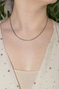 Collier Maille palmier Or blanc