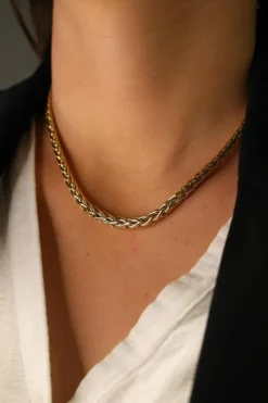 Collier Maille palmier Or jaune