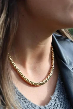 Collier Maille palmier Or jaune