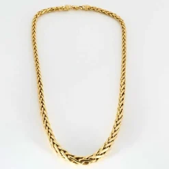 Collier maille palmier, or jaune