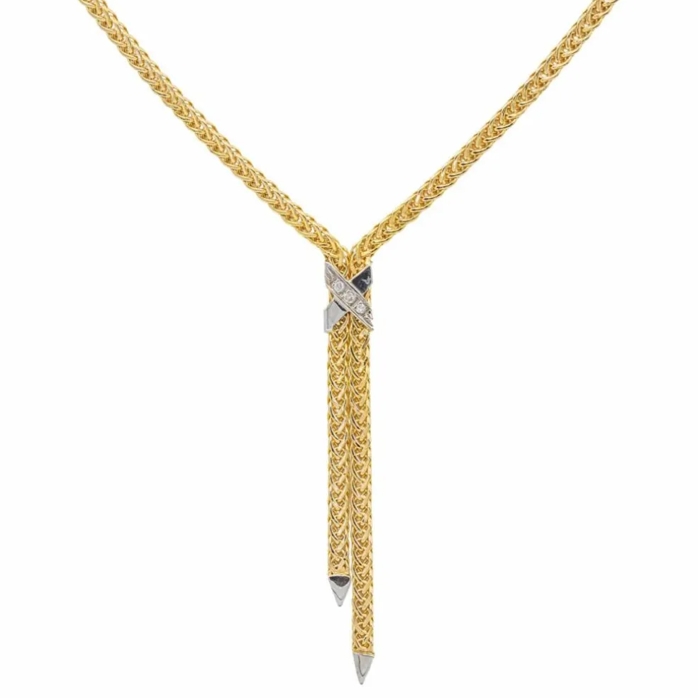 Collier Maille palmier Or jaune Diamant