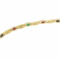 Collier Maille souple Or jaune Emeraude