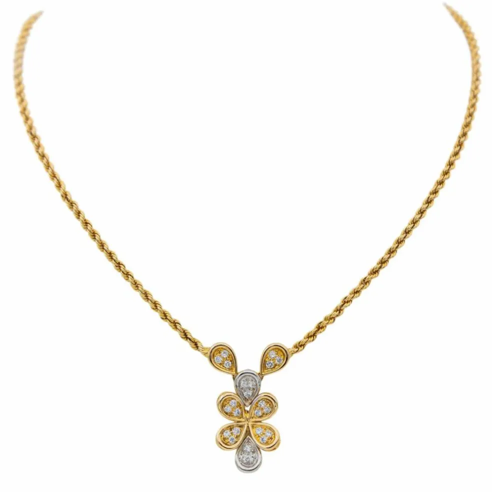 Collier Maille torsadée Or jaune Diamant