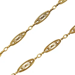 Collier maillons filigranés or jaune