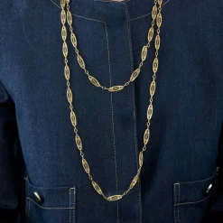Collier maillons filigranés or jaune