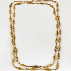 Collier maillons filigranés or jaune