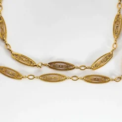 Collier maillons filigranés or jaune