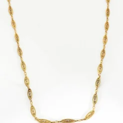 Collier maillons filigranés or jaune