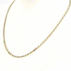 Collier Matinée or jaune maille type forçat, diamants