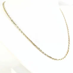 Collier Matinée or jaune maille type forçat, diamants