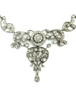 Collier 19ème or, argent et diamants (5.4ct)