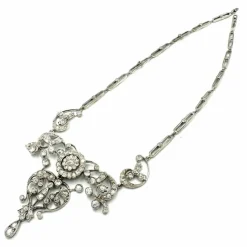 Collier 19ème or, argent et diamants (5.4ct)