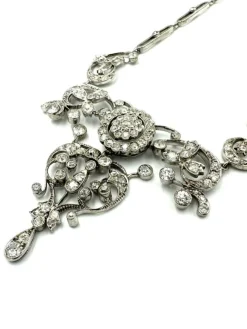 Collier 19ème or, argent et diamants (5.4ct)