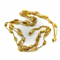 Collier multi-rangs en or 18 carats et citrine briolette