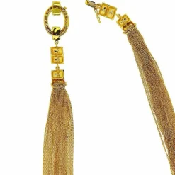Collier multirangs en or jaune avec diamants taille brillant