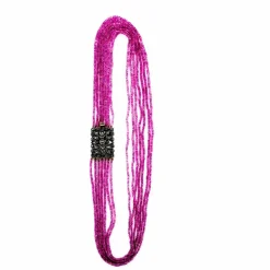 Collier multi-rangs Rubis Diamant