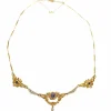 Collier Napoléon III Draperie Or Saphirs Diamants