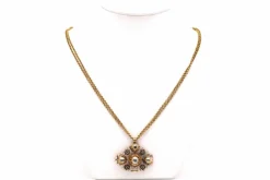 Collier Napoléon III en or jaune 18 carats et diamants "taille" rose