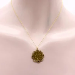 Collier Nekhbet en or 18 carats de style victorien égyptien avec diamants et perles