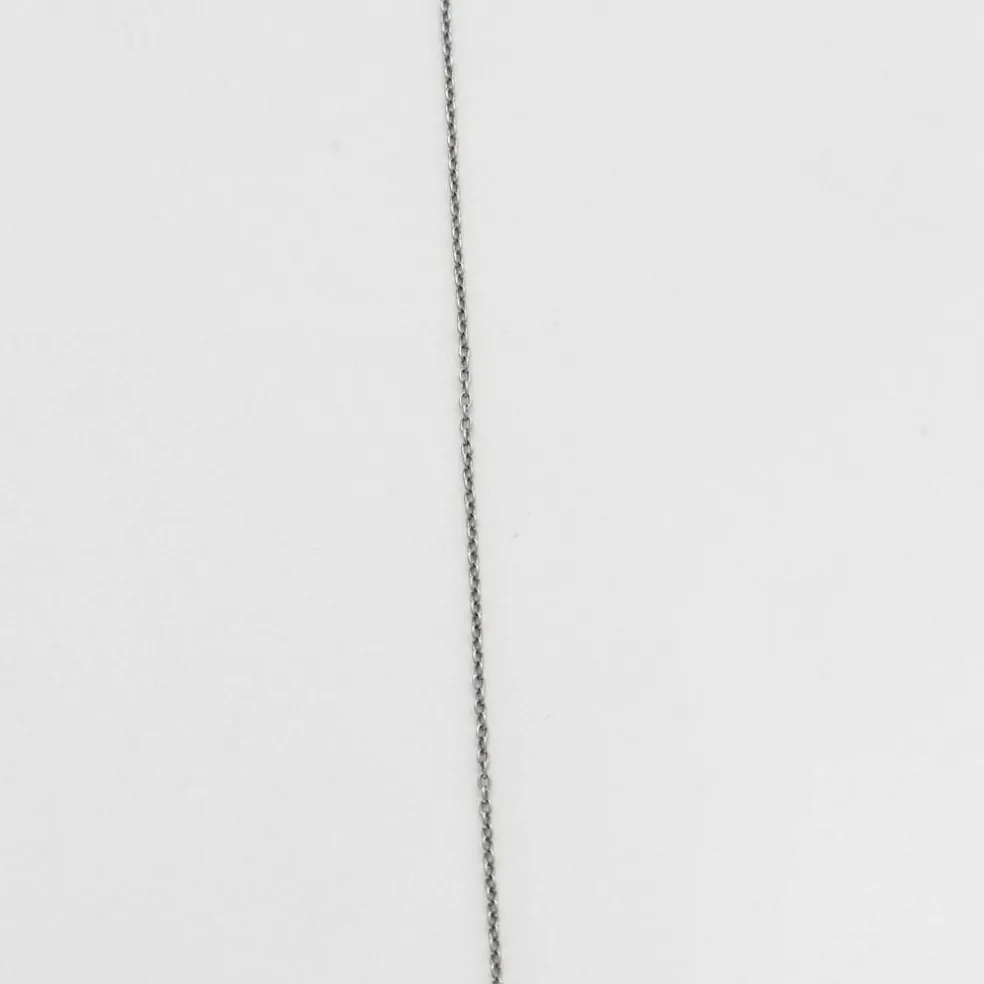 Collier négligé en or gris perles et diamants taillés en rose