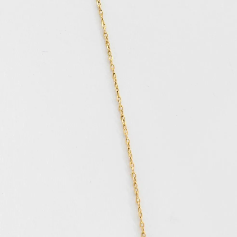 Collier négligé en or jaune, rubis synthètiques et diamants