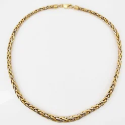 Collier occasion maille palmier 2 ors
