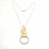 Collier or bicolore et diamants