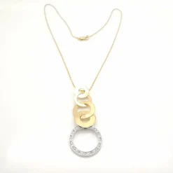 Collier or bicolore et diamants