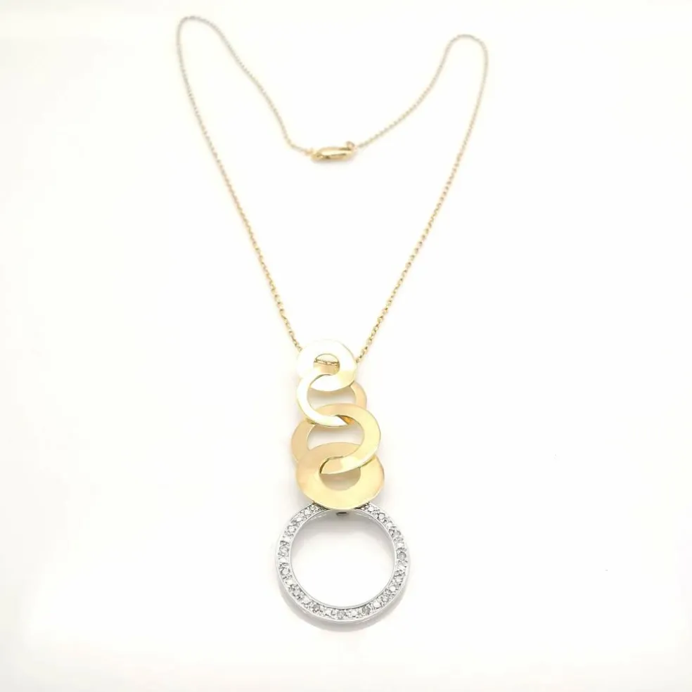Collier or bicolore et diamants