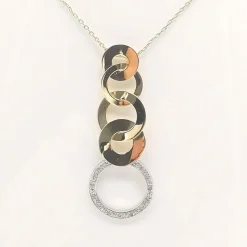 Collier or bicolore et diamants
