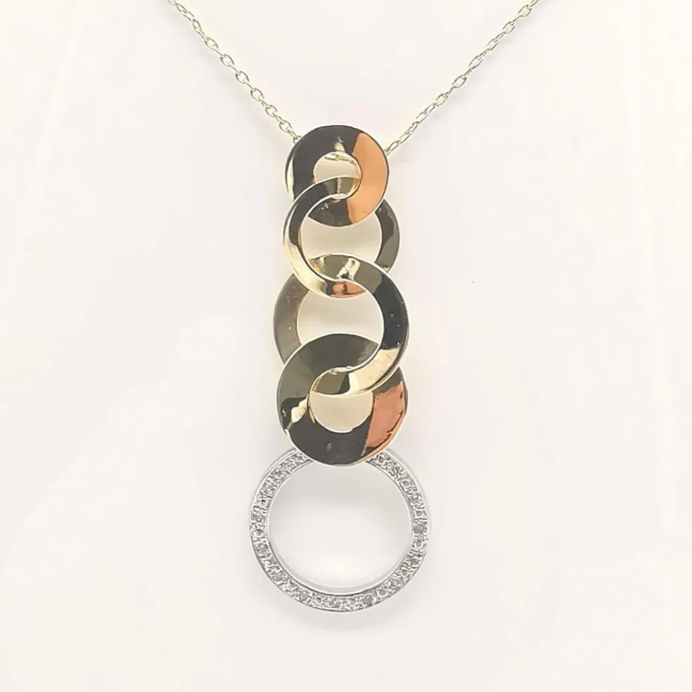 Collier or bicolore et diamants