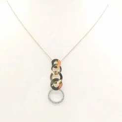 Collier or bicolore et diamants