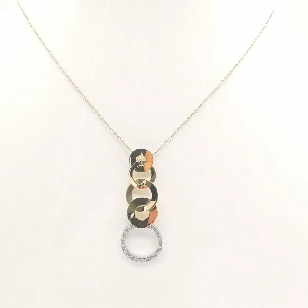 Collier or bicolore et diamants