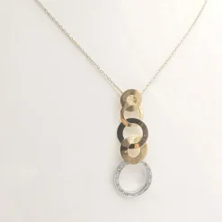 Collier or bicolore et diamants