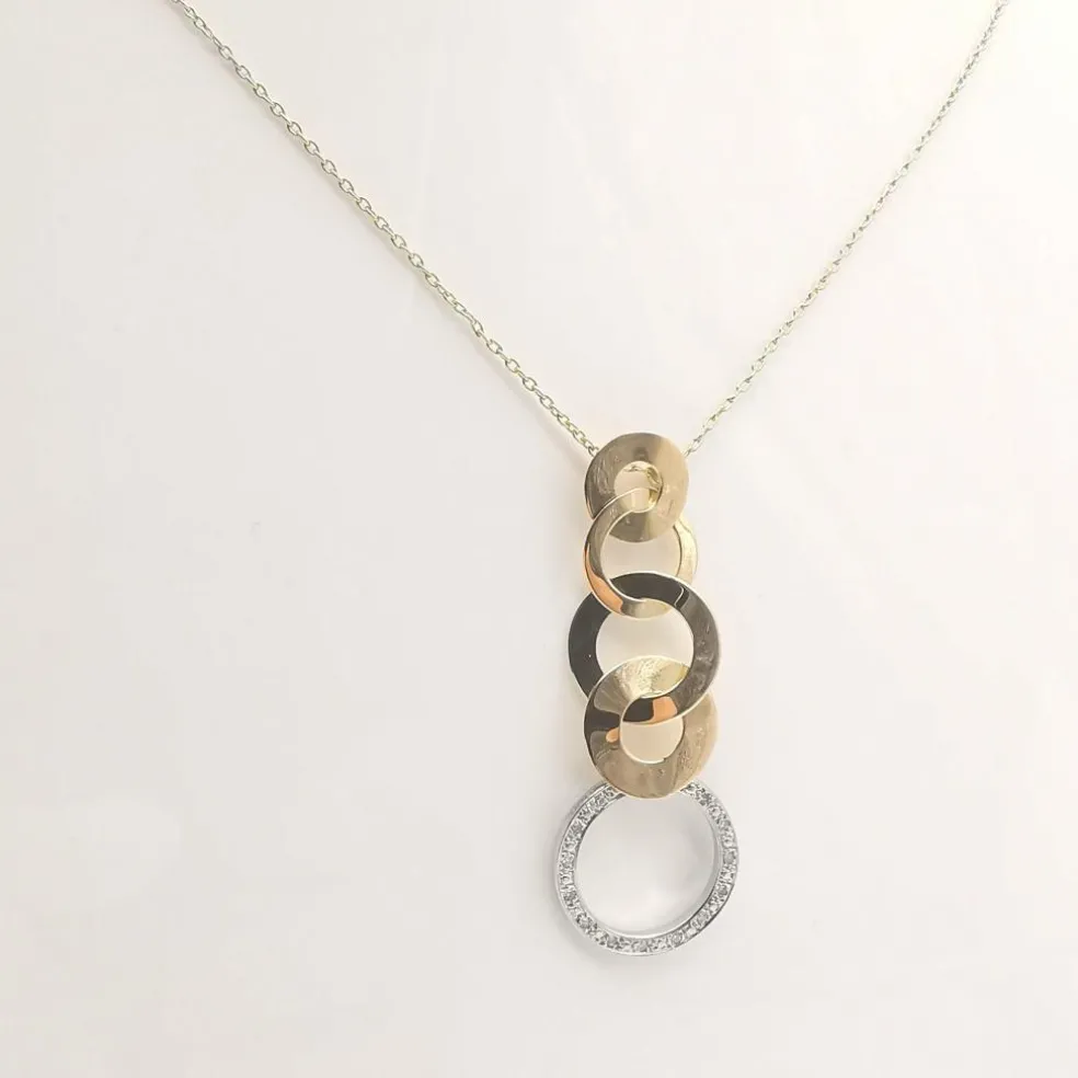 Collier or bicolore et diamants