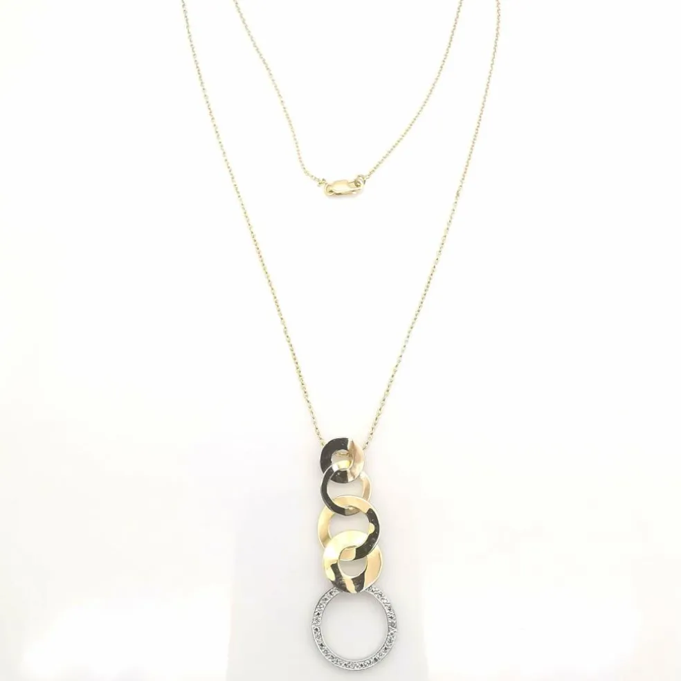 Collier or bicolore et diamants