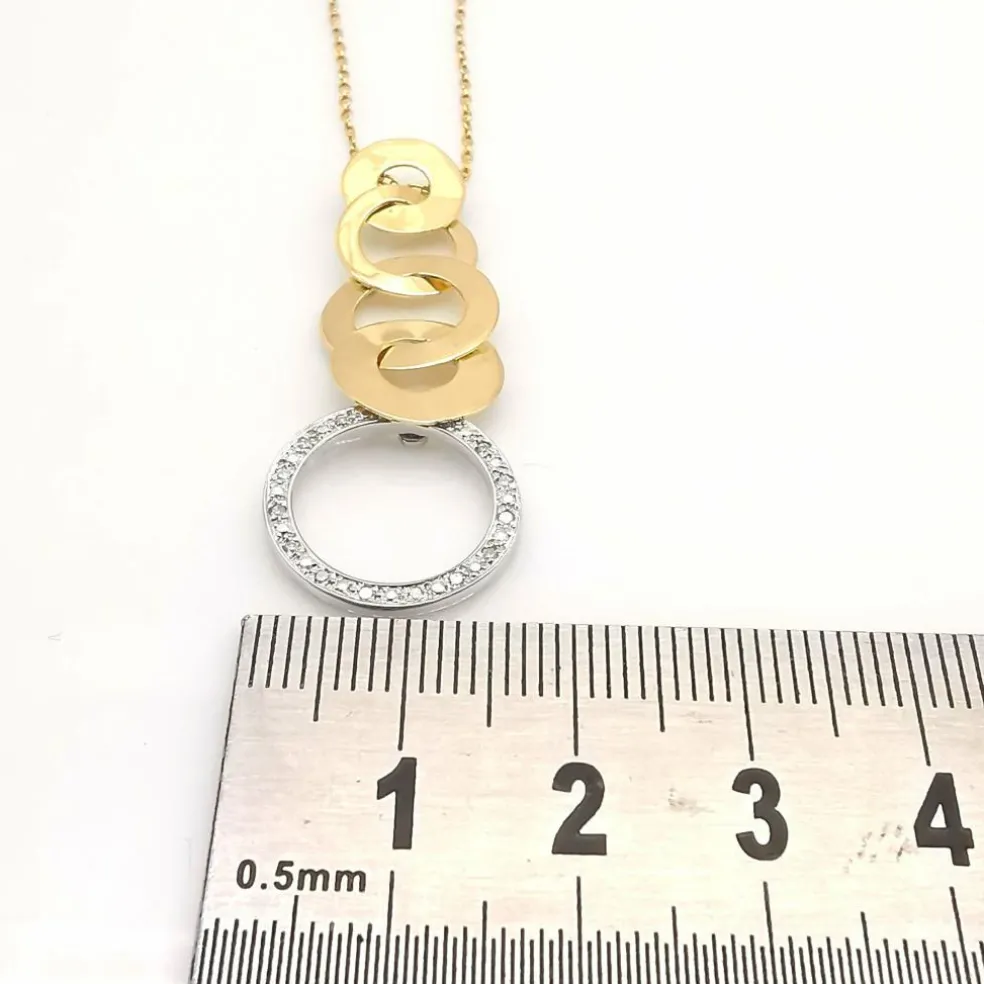 Collier or bicolore et diamants