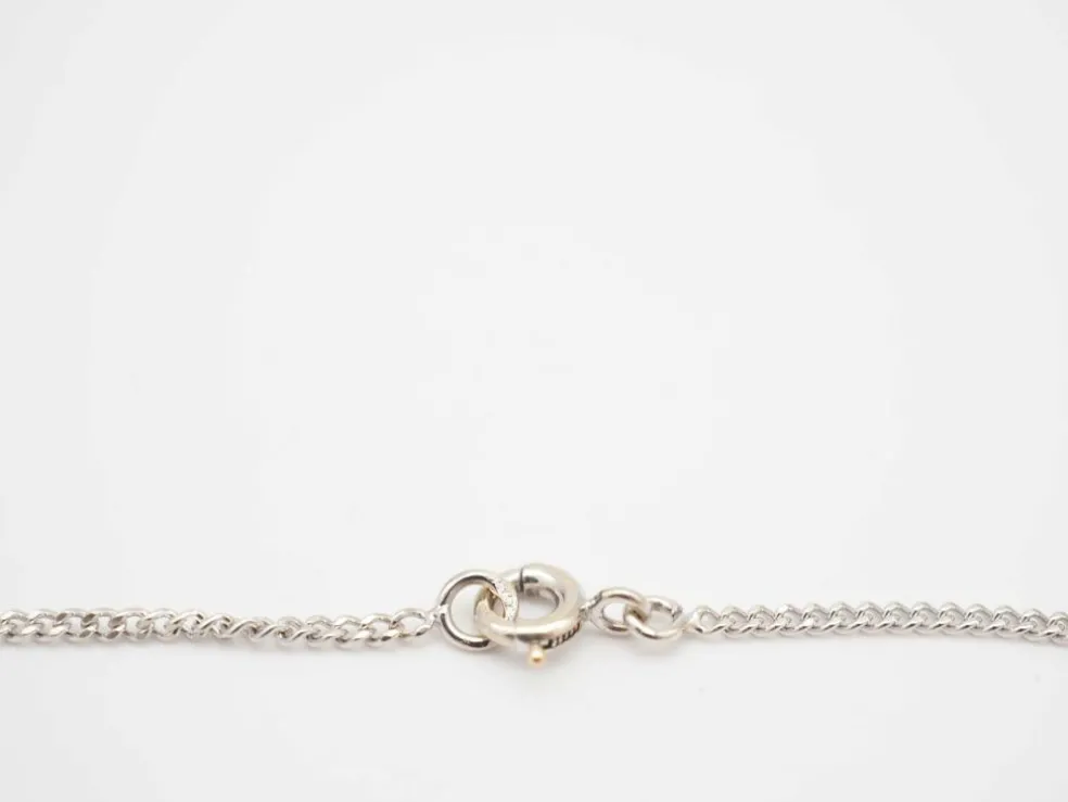 Collier or blanc 750 coeur et diamants chaine gourmet