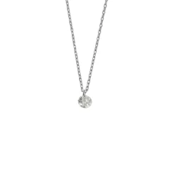 COLLIER OR BLANC 1 DIAMANT O,20ct