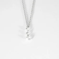 COLLIER OR BLANC 3 DIAMANTS 0,45ct