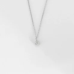 COLLIER OR BLANC 3 DIAMANTS 0,60ct