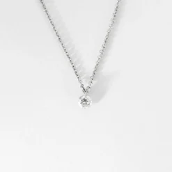 COLLIER OR BLANC 1 DIAMANT O,20ct