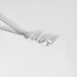 COLLIER OR BLANC 3 DIAMANTS 0,45ct