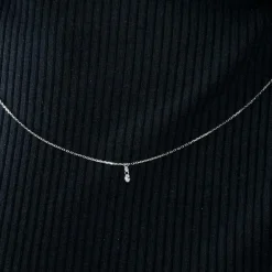 COLLIER OR BLANC 2 DIAMANTS