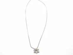 Collier or blanc 750 mil étoile en diamants